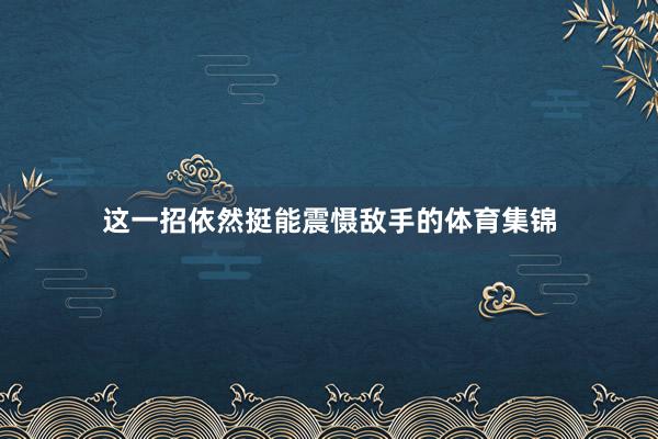 这一招依然挺能震慑敌手的体育集锦