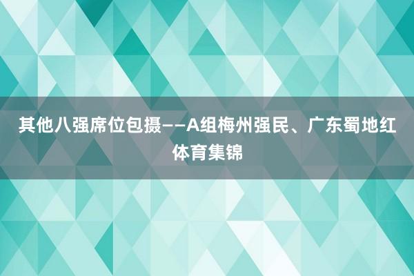 其他八强席位包摄——A组梅州强民、广东蜀地红体育集锦